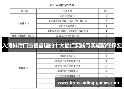 入河排污口监督管理的十大最佳实践与实施路径探索