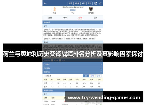 荷兰与奥地利历史交锋战绩排名分析及其影响因素探讨